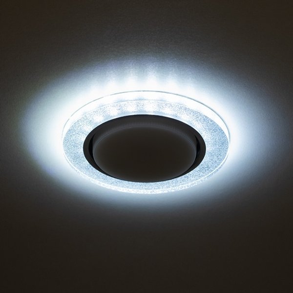 Светильник встраиваемый со светодиодной подсветкой ЭРА DK LD51 CH/SHSL GX53 хром серебро