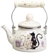 Чайник заварочный Agness Lavander Cats 850мл эмаль, фильтр нерж.сталь, индукция