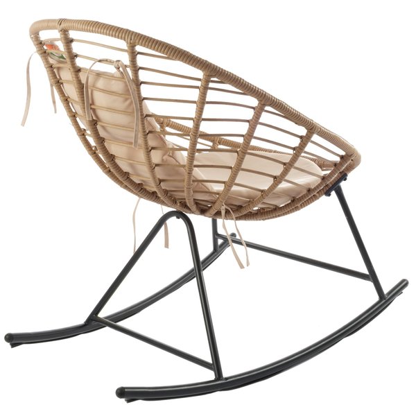 Кресло-качалка садовое Мартиника 92х73см h90см, ротанг искусственный, бежевый, SG-22030