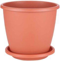 Горшок пластиковый Афина d29см h26,5см v11л, коричневый, с поддоном
