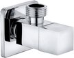 Кран латунный угловой с отражателем 1/2"х3/4" кран-букса, квад.ручка