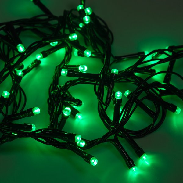 Электрогирлянда внутренняя Нить Shaggy 8м 400LED, зеленый, яркий свет, с контролером, зеленый кабель