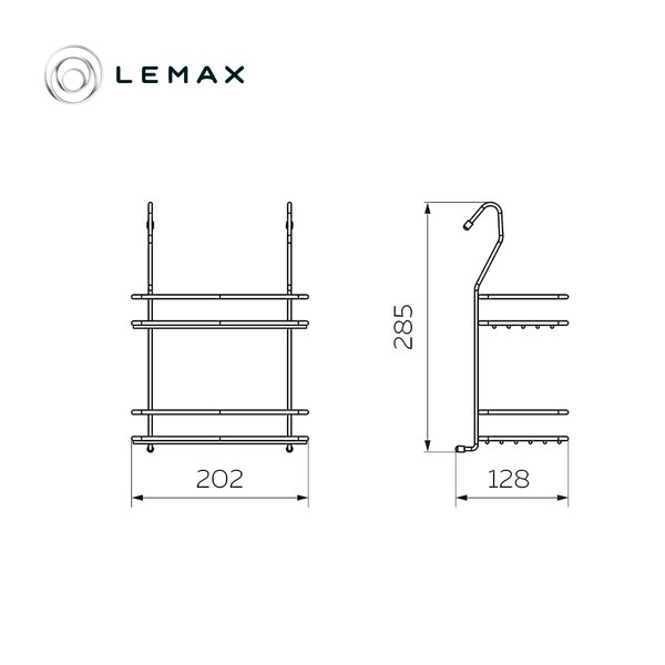 Полка двухъярусная малая Lemax MX-066BL черный матовый