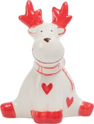 Фигурка керамическая Олень 8,9см, красно-белый, SYTCB-3825096