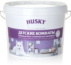 Краска для детских комнат HUSKY матовая белая (9л)