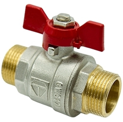 Кран латунный шаровый V&G 1/2" наружная-наружная резьба, ручка бабочка