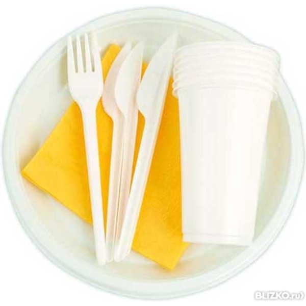 Набор посуды одноразовой Пикничок на 6 персон ПП,ПС