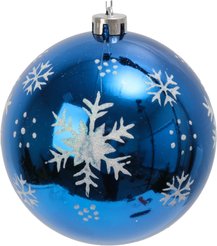 Шар с узором 15см синий, глянец JNPM25-23