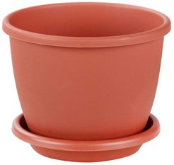 Горшок пластиковый Афина d17,5см h15,5см v2,2л, коричневый, с поддоном