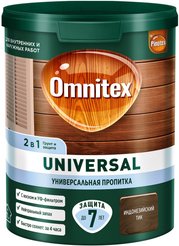 Пропитка для древесины Omnitex Universal 2в1 Индонез тик 0,9л