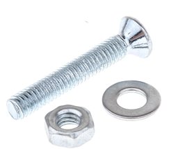 Винт DIN965 с потайной головкой оцинк.M6х20+гайка+шайба (9шт)-пакет Profit