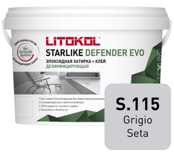 Затирка эпоксидная STARLIKE Defender EVO s.115 grigio seta (1кг)