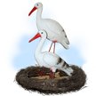 Фигура садовая Гнездо с аистами F07730