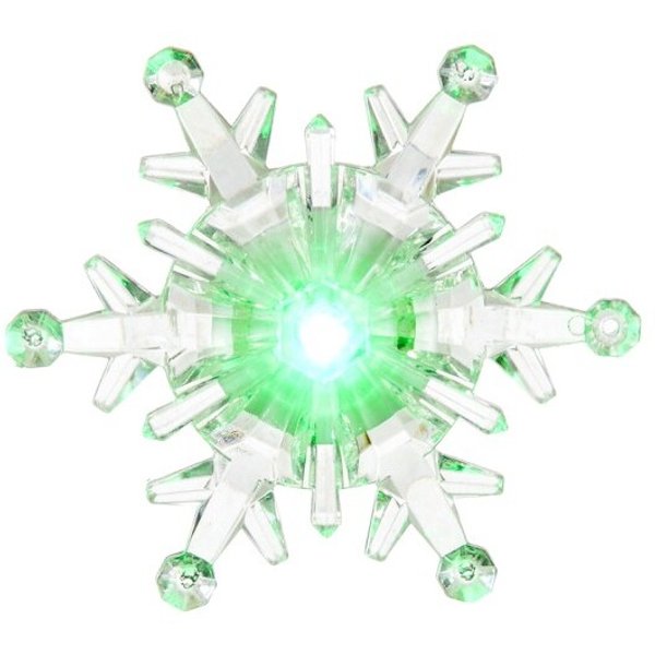 Фигурка Снежинка светодиодная на присоске 9,5х9,5см меняет цвет VEGAS
