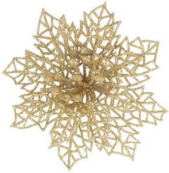 Украшение подвесное Рождественник золотистый глиттер 120мм