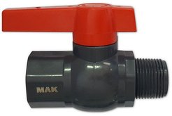 Кран шаровый пластиковый 1" внутр./наруж.резьба,ручка рычаг