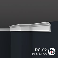 Плинтус потолочный HDXPS ПРАЙМДЕКОР DC-02.55 50х23х2000мм полистирол