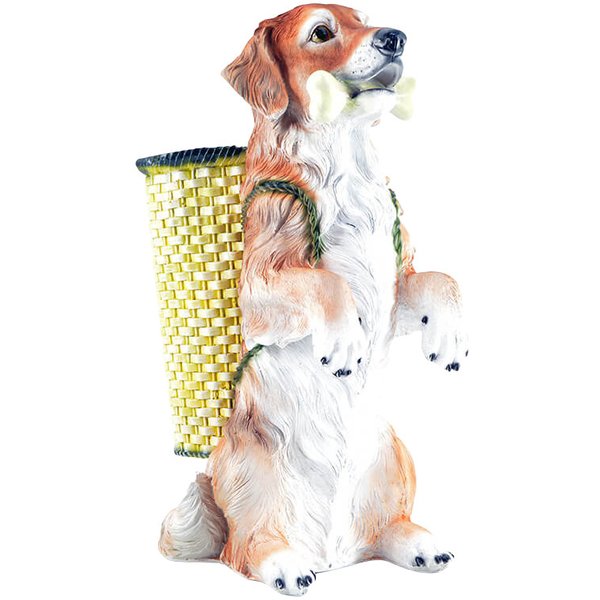 Фигура садовая Собака с корзиной и костью в зубах h60см