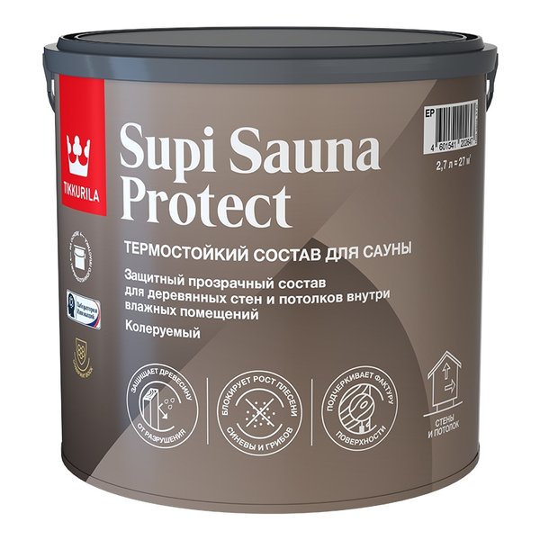Состав для сауны Tikkurila SUPI SAUNA PROTECT EP полуматовый (2,7л)