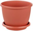 Горшок пластиковый Афина d23,5см h21см v5,5л, коричневый, с поддоном