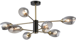 Люстра на штанге TR303015/8 BK/SB/SM черный/бронза/дымчатый E27/8 max 60W D930х410