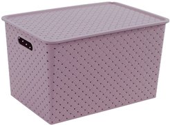 Корзинка д/хранения Violet Береста 14л 35х24,5х20,5см с крышкой, сирень ПП