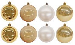 Набор шаров 8шт 8см жемчужный+золото SYQA-012242