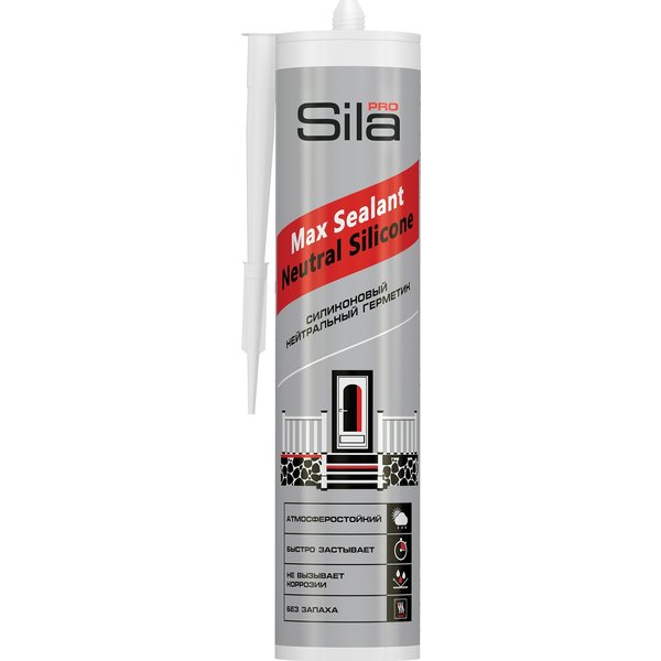 Герметик силиконовый нейтральный Sila PRO Max Sealant белый (290/280мл)