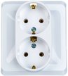 Розетка двойная встраиваемая Schneider Electric Этюд PC16-007b с заземлением цвет белый