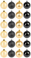 Набор шаров 24шт 6см чёрный+золото SYQA-012273