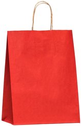 Пакет подарочный крафтовый 31,5х25х10,5см Алый вельвет