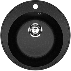 Мойка для кухни врезная Mixline ML-GMU01 Ультра 47,5х47,5см глубина чаши 19,5см, мрамор, черный