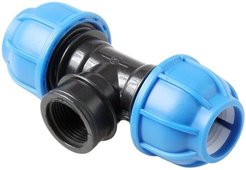 Тройник компрессионный ПНД Pro Aqua UNIO d20x1" внутренняя резьба