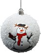 Шар с узором Снеговик 8см, заснеженный, серебро, SYQC2-0125126 Шар с узором Снеговик 8см, заснеженный, серебро, SYQC2-0125126