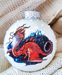 Украшение елочное Дракон китайский 8см подарочная упаковка