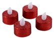 Набор свечей светодиодных 4шт 3,5х2см, цвет: красный, теплый белый свет, на батарейках LR1130, SYLZB-2323108