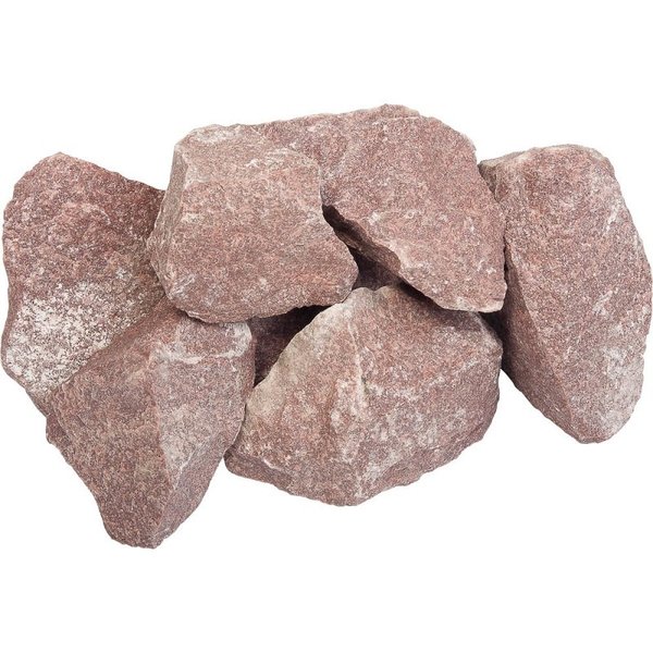Камень для сауны Кварцит малиновый (25кг)коробка,мытый