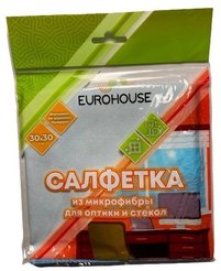 Салфетка д/оптики и стекол EUROHOUSE 30х30см микрофибра