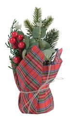 Ёлка искуственная настольная 27см с ягодами SYHHA-0322040