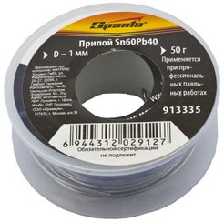 Припой Sparta Sn60Pb40, D1мм, 50г на пластмассовой катушке