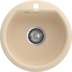 Мойка для кухни врезная Granfest Smart SM435 43,5х43,5см глубина чаши 16см, мрамор, бежевый