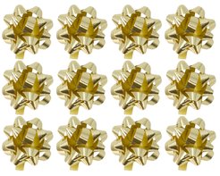 Набор бантов 12шт 4см из золотой ленты шириной 1см SY18GS-32