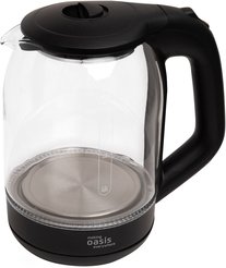 Чайник электрический Oasis K-9GB 2200Вт 1,8л стекло, черный