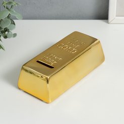 Копилка керамика Золотой слиток 16,6х7,8х4,6см