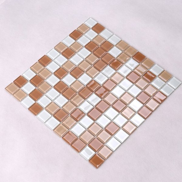 Мозаика Tessare 30,0х30,0х0,4см стекло бело-бежевый шт(HJM08)