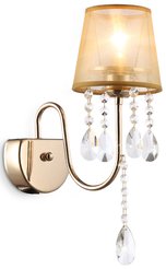 Светильник настенный с абажуром и хрусталем TR4596 GD золото E14 max 40W 460x140x250