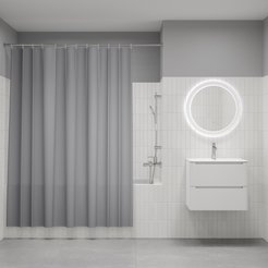 Штора для ванной IDDIS 200x180см BS07P18i11 Полиэстер, светло-серый