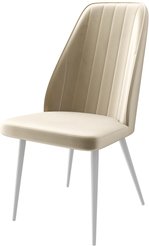 Стул кухонный Mamadoma Leonard M d01 45х45х94см велюр/металл, белый/белый