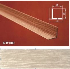 Порог угол внутренний АПУ 009 20х20х2700мм открытое крепление Дуб беленый (20)