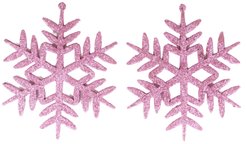 Набор украшений снежинки 2шт 11,5см розовый SYLKGJB-482191